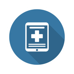 Online Medical Services Icon. Flat Design. Long Shadow.