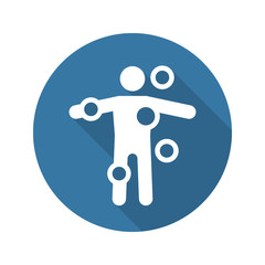 Symptom Checker and Medical Services Icon. Flat Design. Long Sha