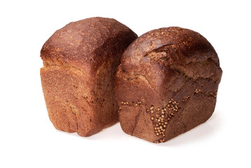 Pair healthy loafs, isolated on a white.