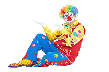 Portrait of a clown isolated on white background