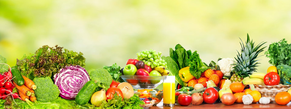 Fresh vegetables and fruits.