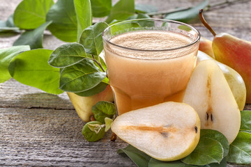 .freshly squeezed juice made from organic and healthy pears