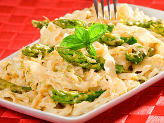 Tagliatelle with asparagus
