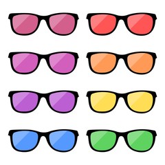 Sunglasses set on white background