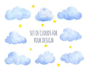 Watercolor clouds - 89924270