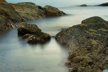Fototapeta premium sea rock fog