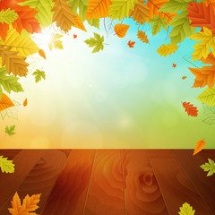 Naklejka na ściany i meble autumn vector background with leafs