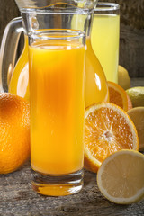 A refreshing orange juice and lemonade with orange, lemon and grapefruit