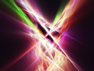 Bright abstract night light lines party poster fractal 