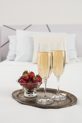 Champagne in bed