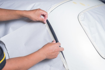 Car paint repair series : Masking car