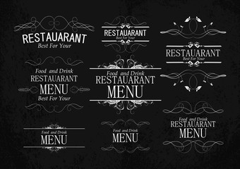 set of templates for restaurant menu