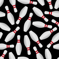 bowling skittle black seamless vector pattern eps10