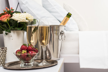 Champagne in bed
