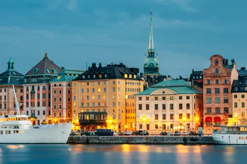 Printed roller blinds Scandinavia Embankment In Stockholm At Summer Day, Sweden