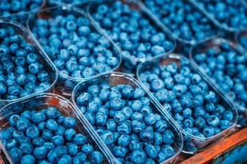 Fresh Organic Berries Blueberries At Produce Local Market In Bas