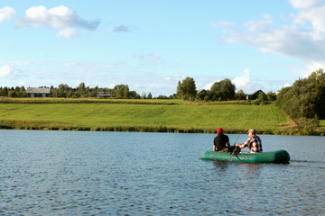 landscape water fishing people