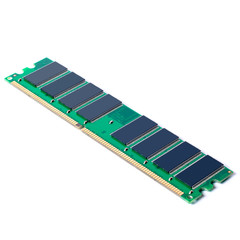 Part of PC memory module. Isolated on white background.