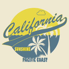 California Typographic t-shirt fashion design