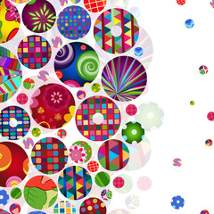 Fototapeta premium Multicolor abstract bright background with ornamental circles. 