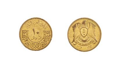 Coin 10 piastres. Republic of Syria. 1962