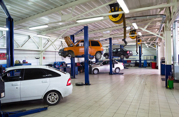 Cars for repair service station