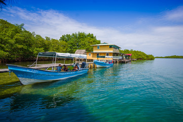Naklejka na ściany i meble ISLA COLON, PANAMA - APRIL 25, 2015 : Colon Island is the northernmost and main island in the Bocas del Toro