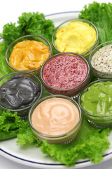 homemade assorted mayonnaise sauce