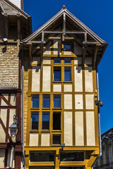Beautiful ancient half-timbered house (XVI c) in Troyes. France.