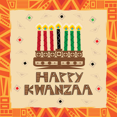 Happy Kwanzaa - Colorful and decorative greeting card that says "Happy Kwanzaa". Eps10