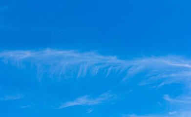 White clouds in blue sky.