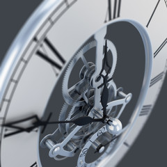 Obraz premium Close up of a clock with gears