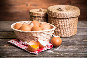 Fresh organic eggs