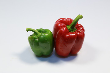 Fresh Red and Green Sweet Bell Pepper