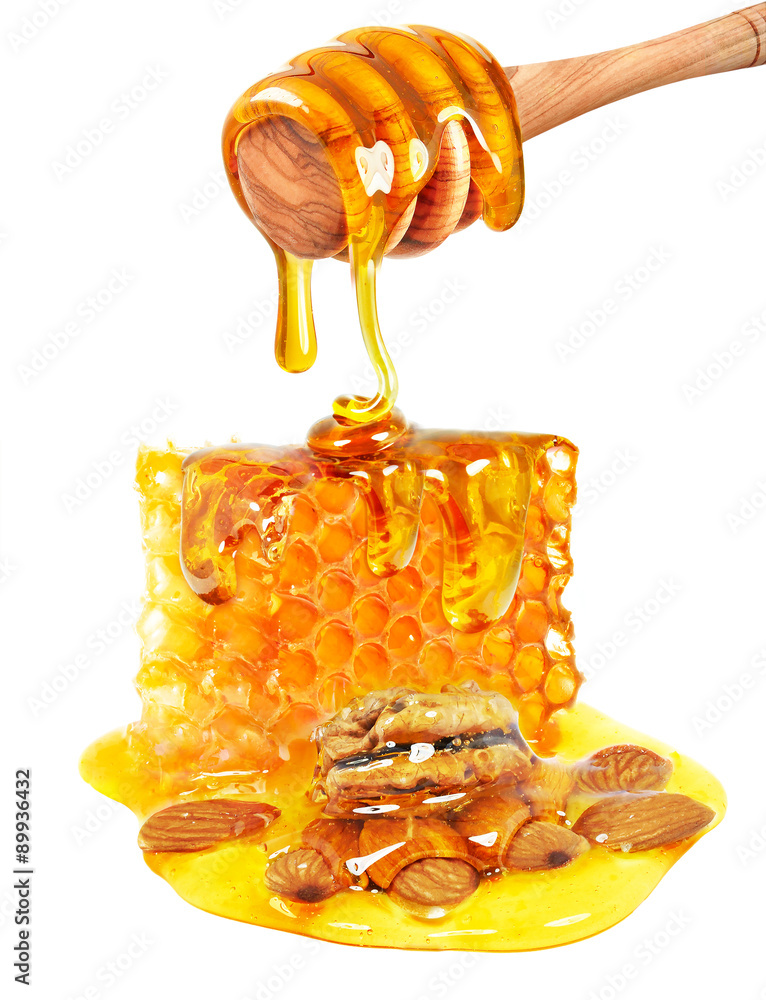 Wall mural nuts with honey