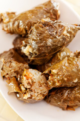 Bulgarian cuisine - stuffed grape leaves