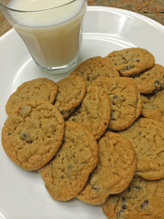 Chocolate Chip Cookies and Milk Platter