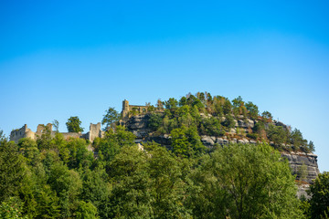 Fototapeta na wymiar Castle ruins in health resort Oybin, Germany
