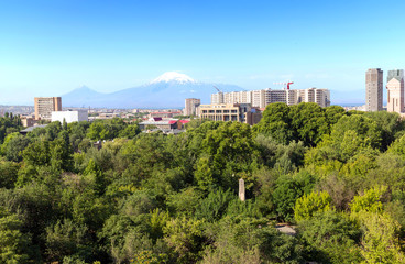 View of the majestic Mount Ararat from Yerevan, Armenia