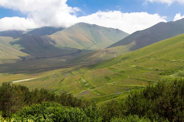Fototapeta premium Caucasian mountains on a sunny summer day
