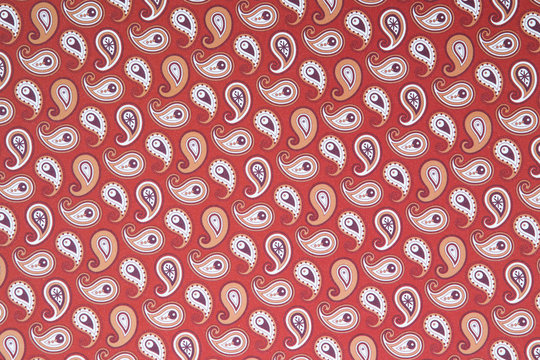 Disegno cashmere su fondo rosso