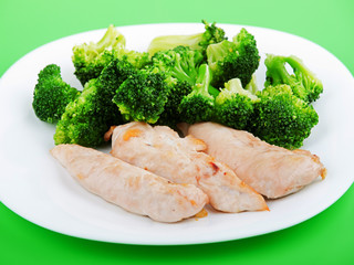 Chicken breasts with broccoli