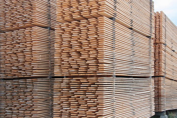 Stack of wooden boards