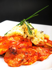 White fish with tomato sauce