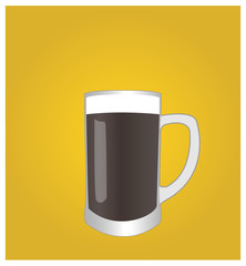 Minimalist Drinks List with Stout Beer Golden Background EPS10