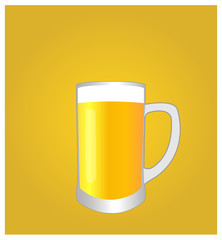 Minimalist Drinks List with Beer Golden Background EPS10