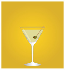 Minimalist Drinks List with Martini Golden Background EPS10