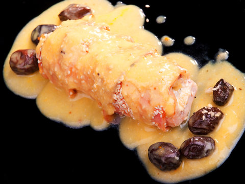 Chicken rulade with bacon