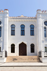 Fototapeta premium Snow-white building of the synagogue in Batumi. Republic of Georgia