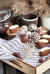 Homemade chocolate cake pops